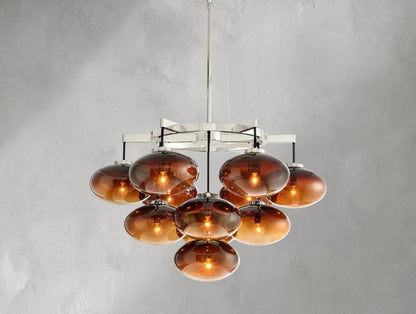 Cebret Glass Round Chandelier - Zelno Lighting