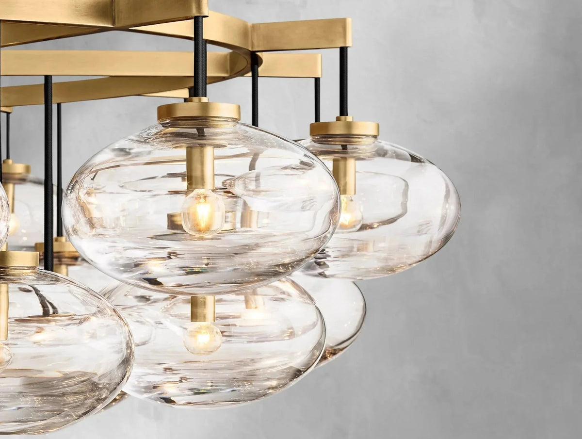 Cebret Glass Round Chandelier - Zelno Lighting