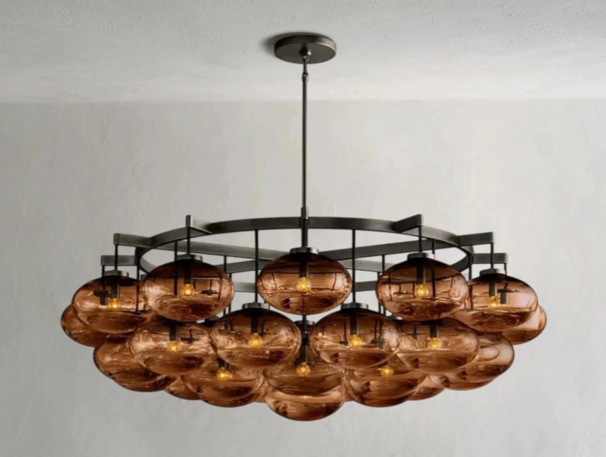 Cebret Glass Round Chandelier - Zelno Lighting