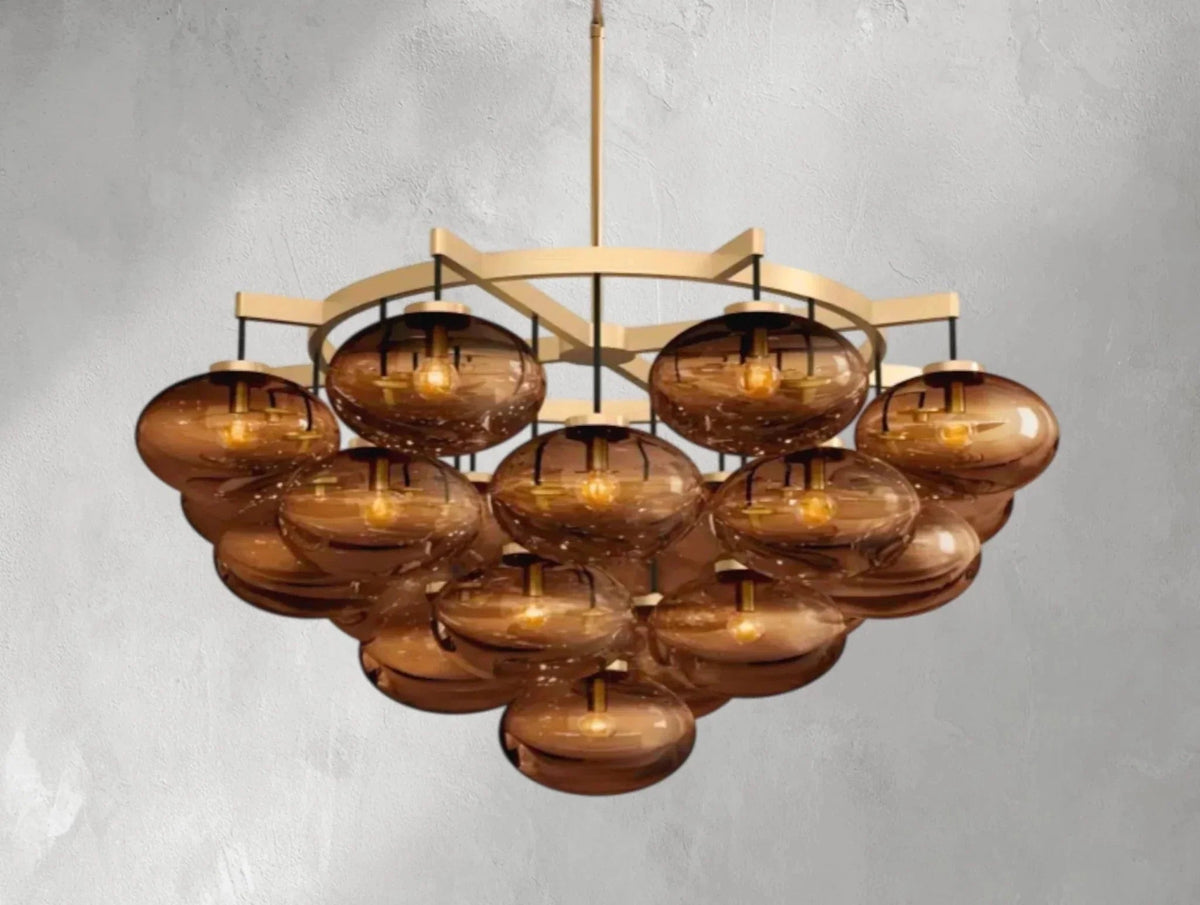 Cebret Glass Round Chandelier - Zelno Lighting