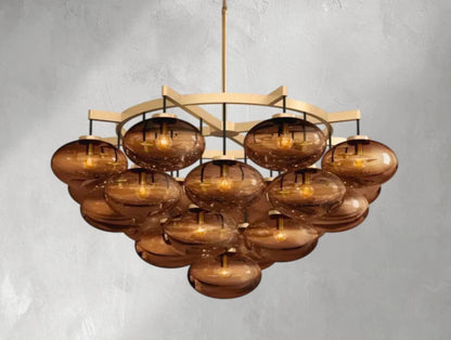 Cebret Glass Round Chandelier - Zelno Lighting