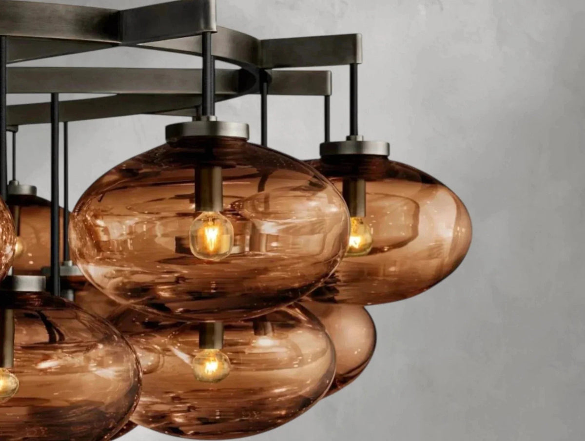 Cebret Glass Round Chandelier - Zelno Lighting