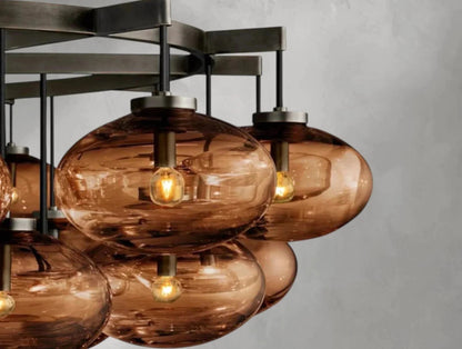Cebret Glass Round Chandelier - Zelno Lighting
