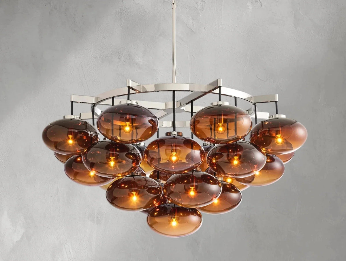 Cebret Glass Round Chandelier - Zelno Lighting