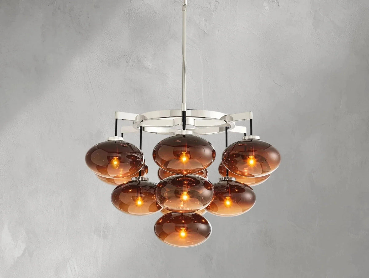 Cebret Glass Round Chandelier - Zelno Lighting