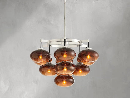 Cebret Glass Round Chandelier - Zelno Lighting