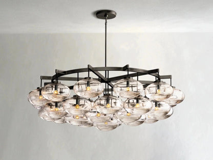 Cebret Glass Round Chandelier - Zelno Lighting