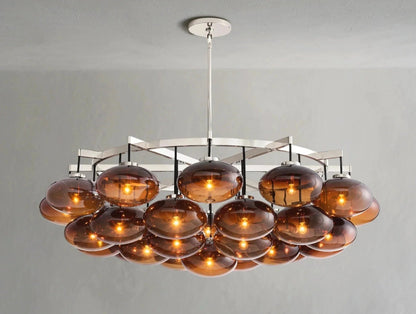 Cebret Glass Round Chandelier - Zelno Lighting