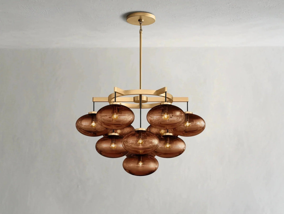Cebret Glass Round Chandelier - Zelno Lighting