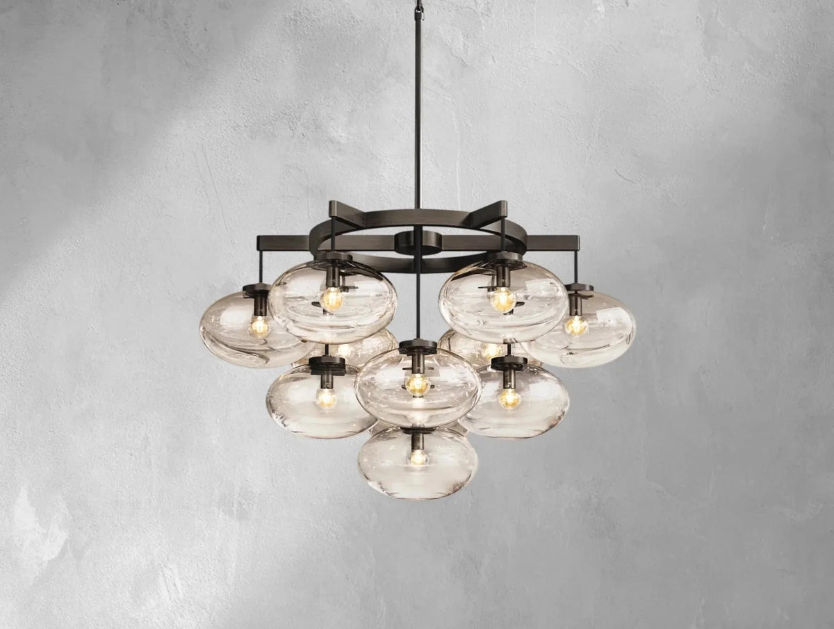 Cebret Glass Round Chandelier - Zelno Lighting