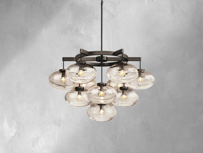 Cebret Glass Round Chandelier - Zelno Lighting