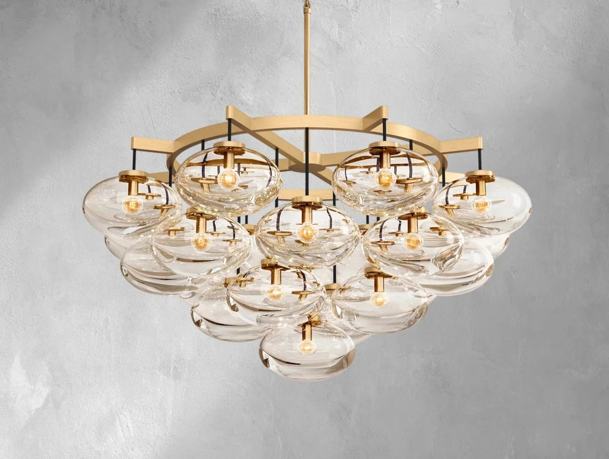 Cebret Glass Round Chandelier - Zelno Lighting