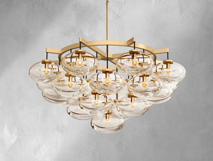 Cebret Glass Round Chandelier - Zelno Lighting