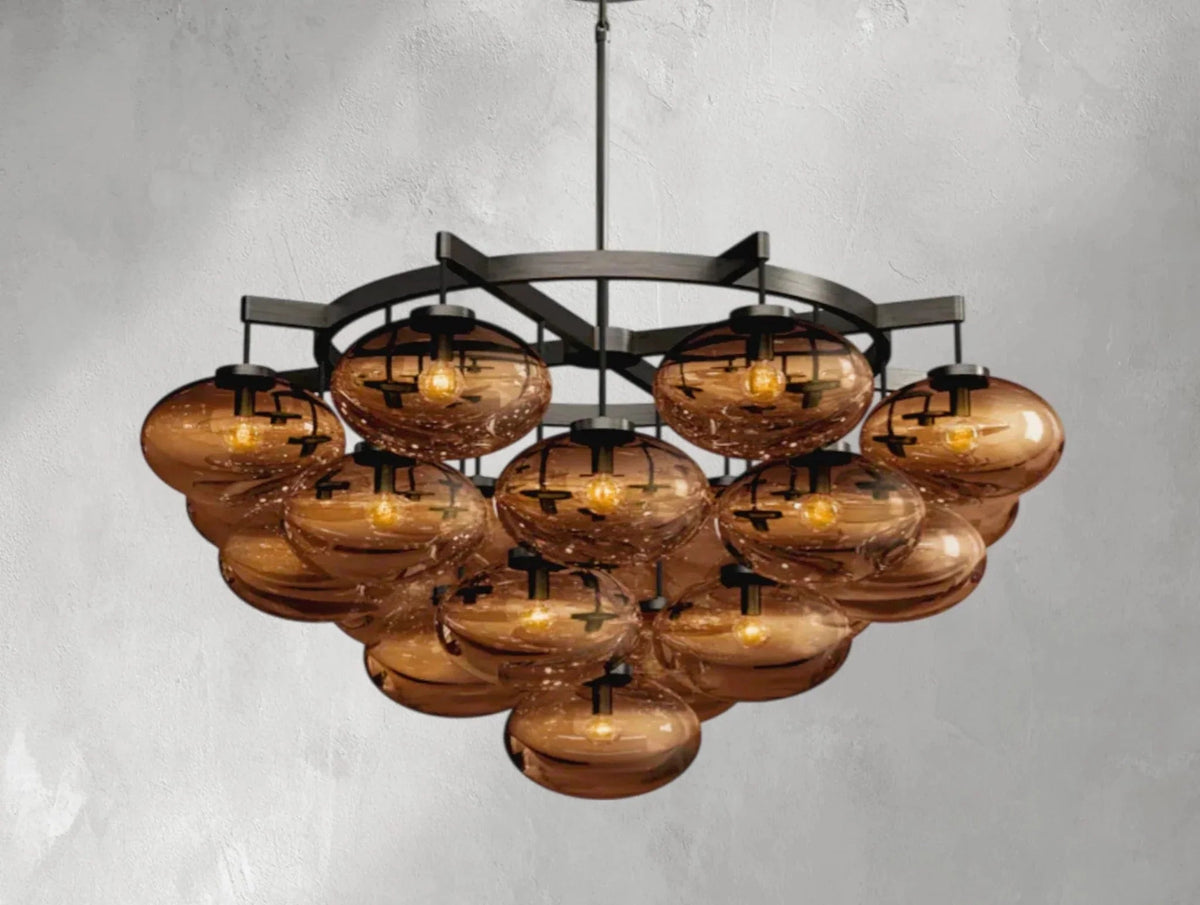 Cebret Glass Round Chandelier - Zelno Lighting