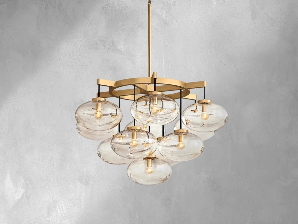 Cebret Glass Round Chandelier - Zelno Lighting