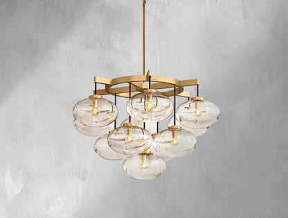 Cebret Glass Round Chandelier - Zelno Lighting