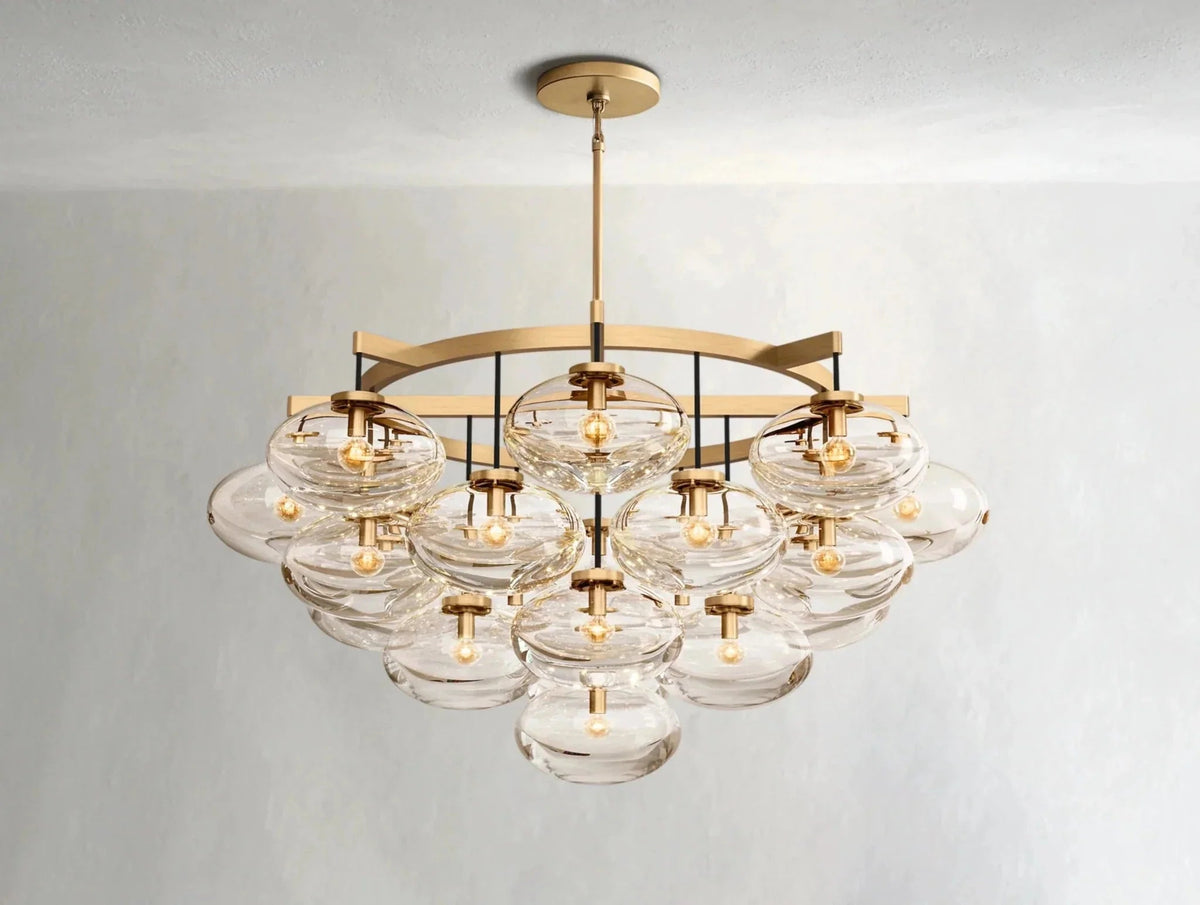 Cebret Glass Round Chandelier - Zelno Lighting