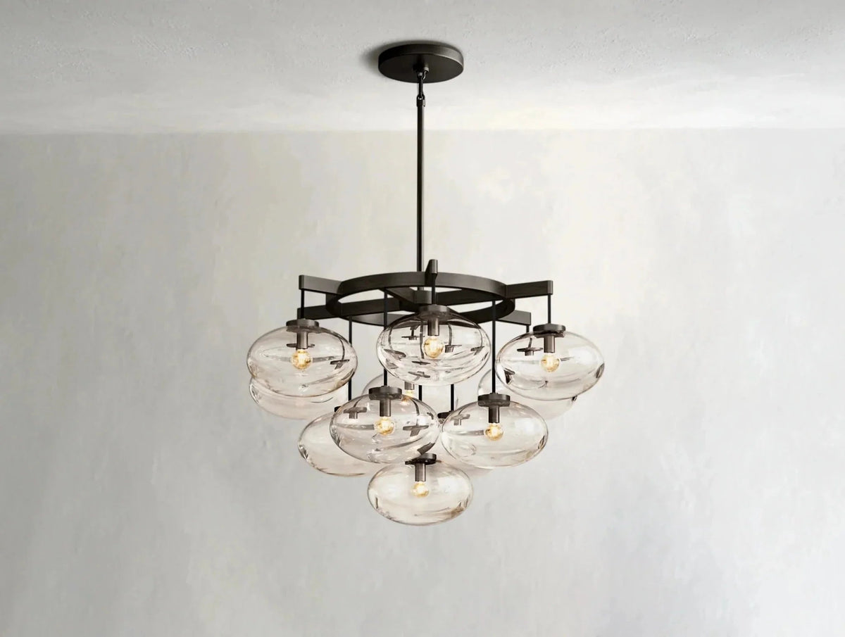 Cebret Glass Round Chandelier - Zelno Lighting