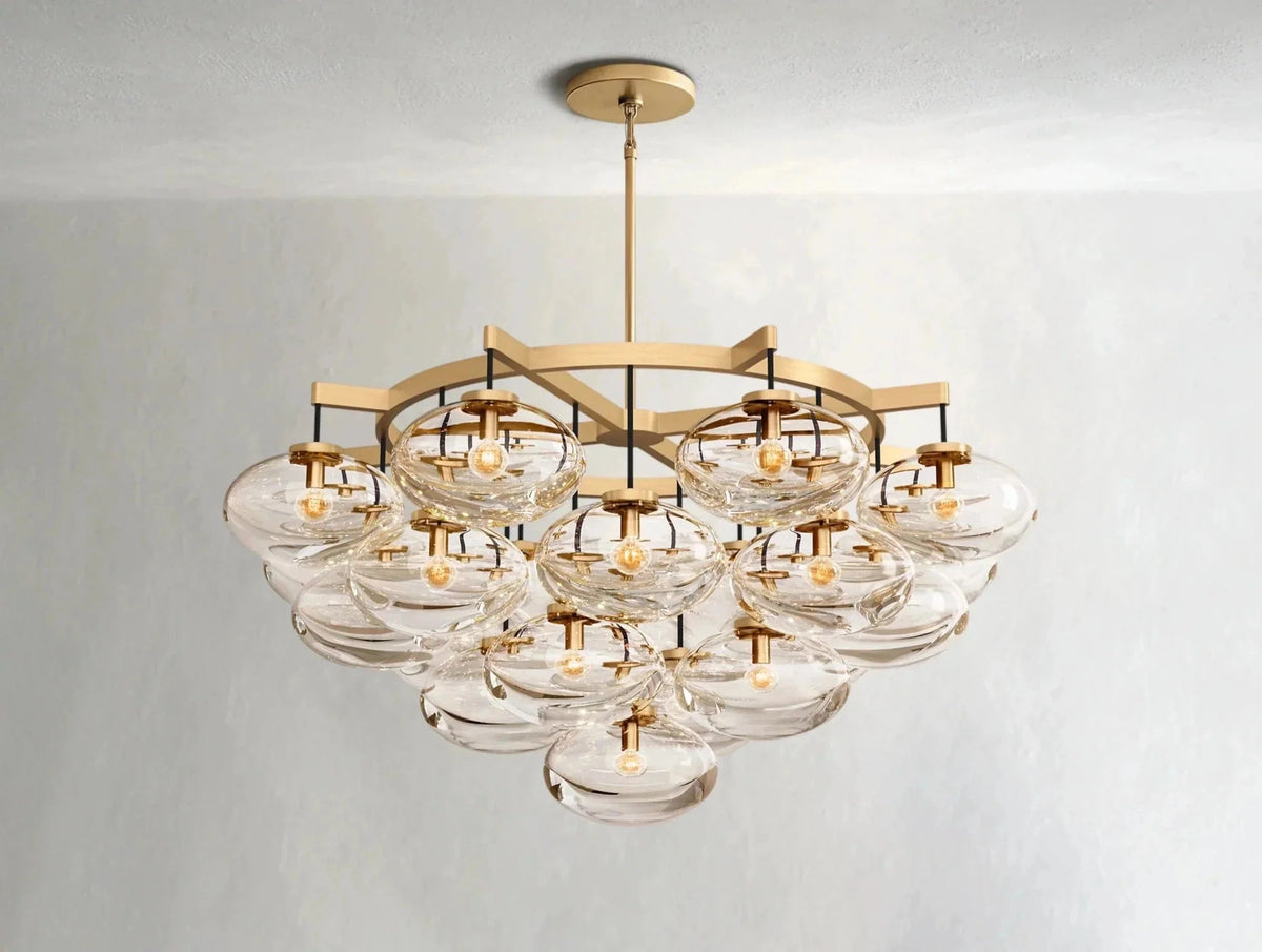 Cebret Glass Round Chandelier - Zelno Lighting