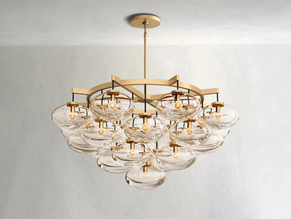 Cebret Glass Round Chandelier - Zelno Lighting