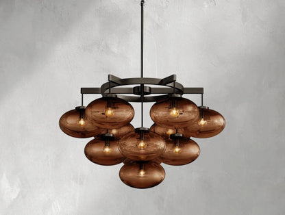 Cebret Glass Round Chandelier - Zelno Lighting