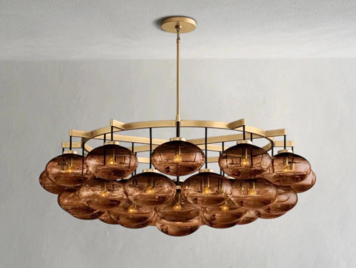 Cebret Glass Round Chandelier - Zelno Lighting