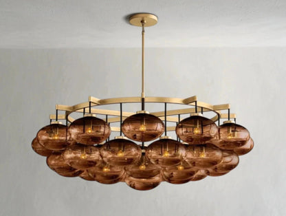 Cebret Glass Round Chandelier - Zelno Lighting