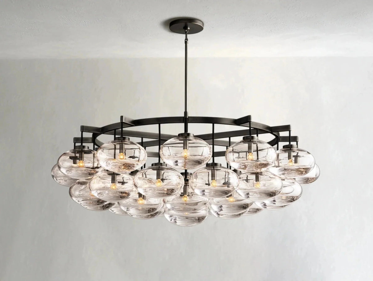 Cebret Glass Round Chandelier - Zelno Lighting