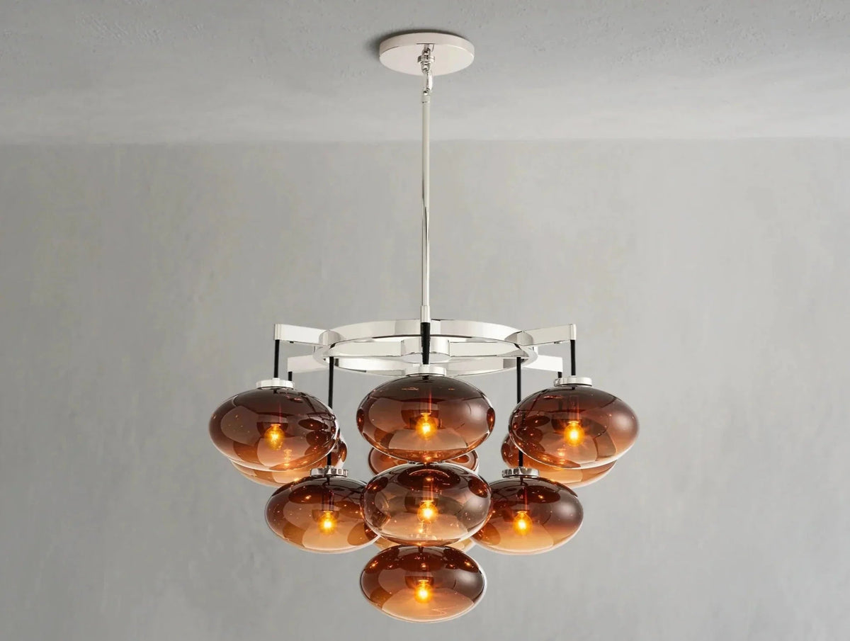 Cebret Glass Round Chandelier - Zelno Lighting