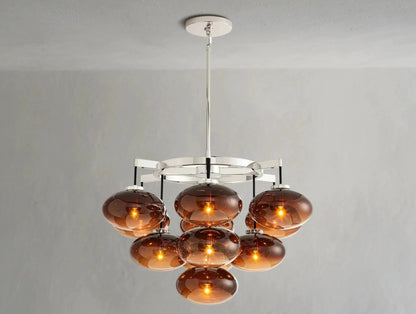 Cebret Glass Round Chandelier - Zelno Lighting