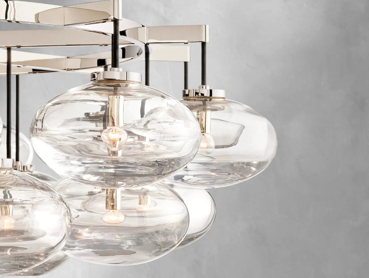 Cebret Glass Round Chandelier - Zelno Lighting