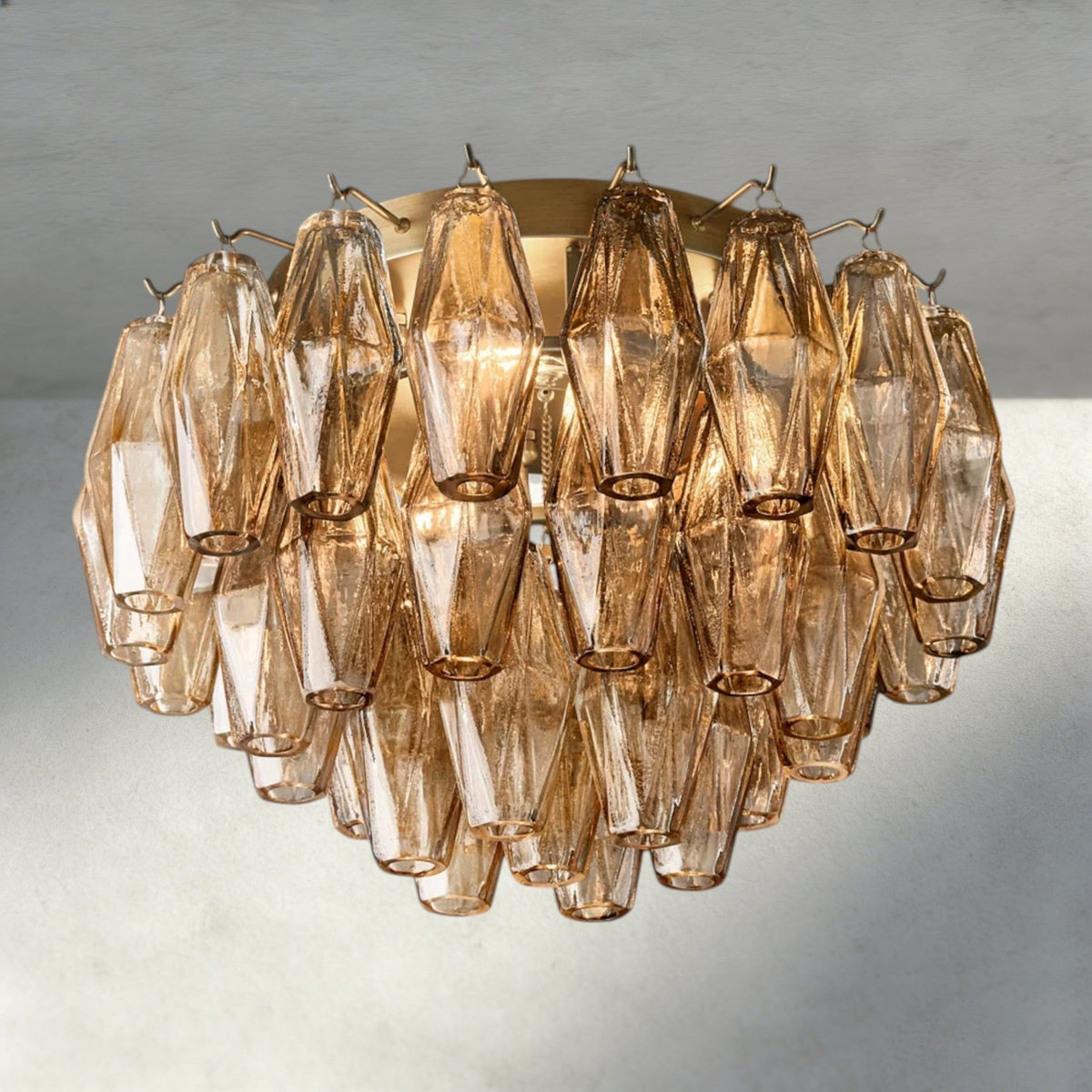 Chiaray Clear/ Smoke Glass Flushmount 17", 22" - Zelno Lighting