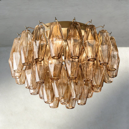 Chiaray Clear/ Smoke Glass Flushmount 17", 22" - Zelno Lighting