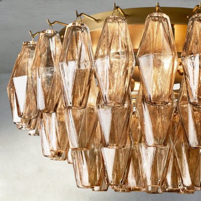 Chiaray Clear/ Smoke Glass Flushmount 17", 22" - Zelno Lighting