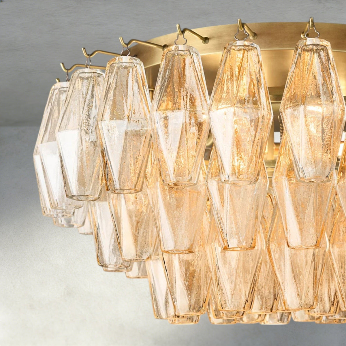Chiaray Clear/ Smoke Glass Flushmount 17", 22" - Zelno Lighting