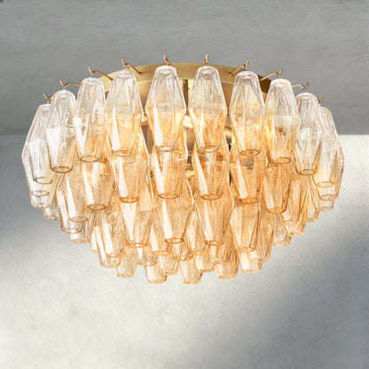 Chiaray Clear/ Smoke Glass Flushmount 17", 22" - Zelno Lighting