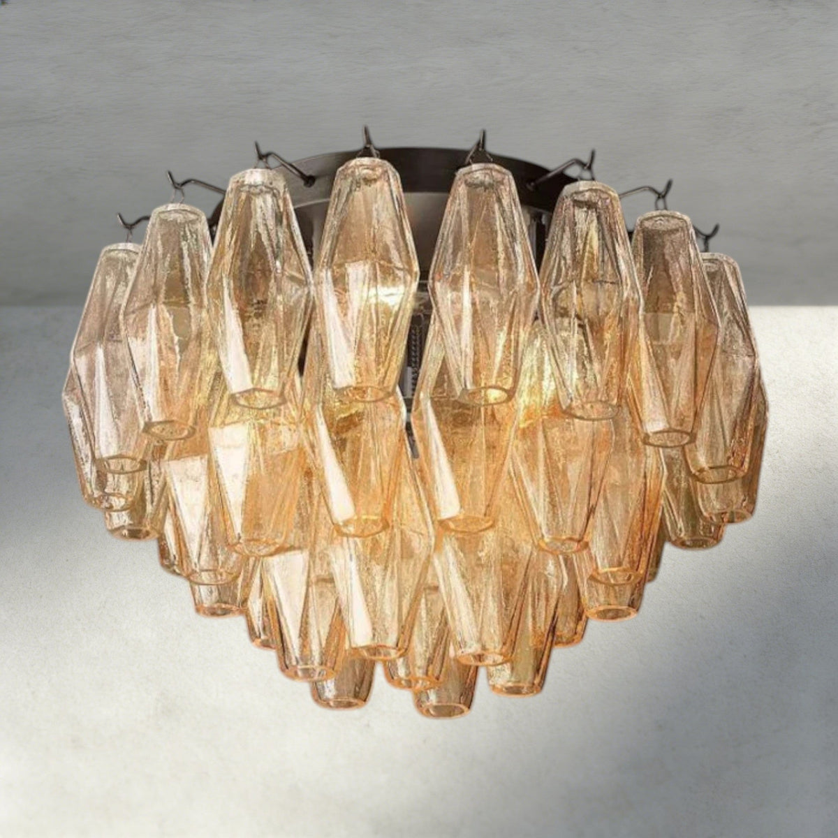 Chiaray Clear/ Smoke Glass Flushmount 17", 22" - Zelno Lighting