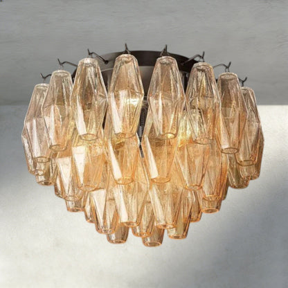 Chiaray Clear/ Smoke Glass Flushmount 17", 22" - Zelno Lighting