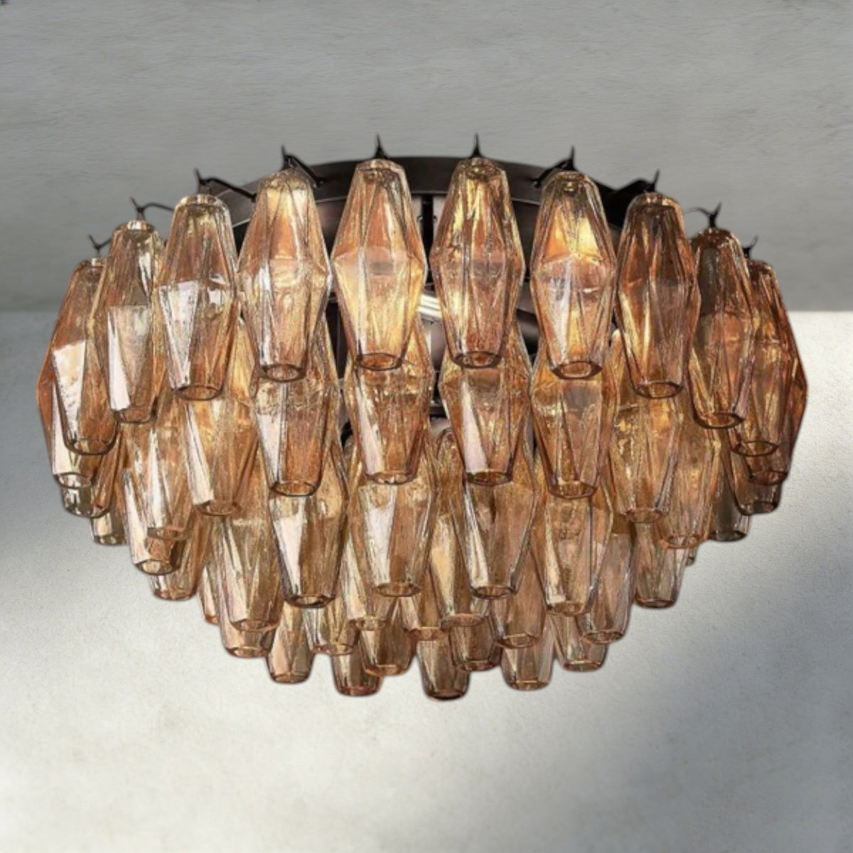 Chiaray Clear/ Smoke Glass Flushmount 17", 22" - Zelno Lighting