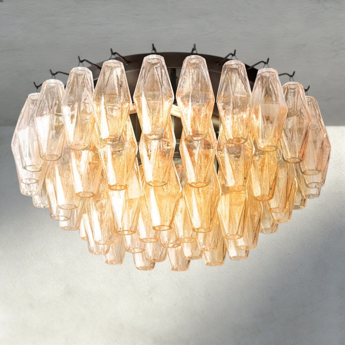 Chiaray Clear/ Smoke Glass Flushmount 17", 22" - Zelno Lighting