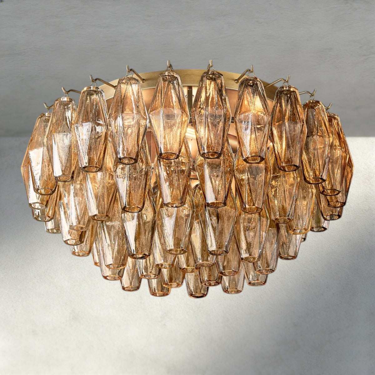 Chiaray Clear/ Smoke Glass Flushmount 17", 22" - Zelno Lighting