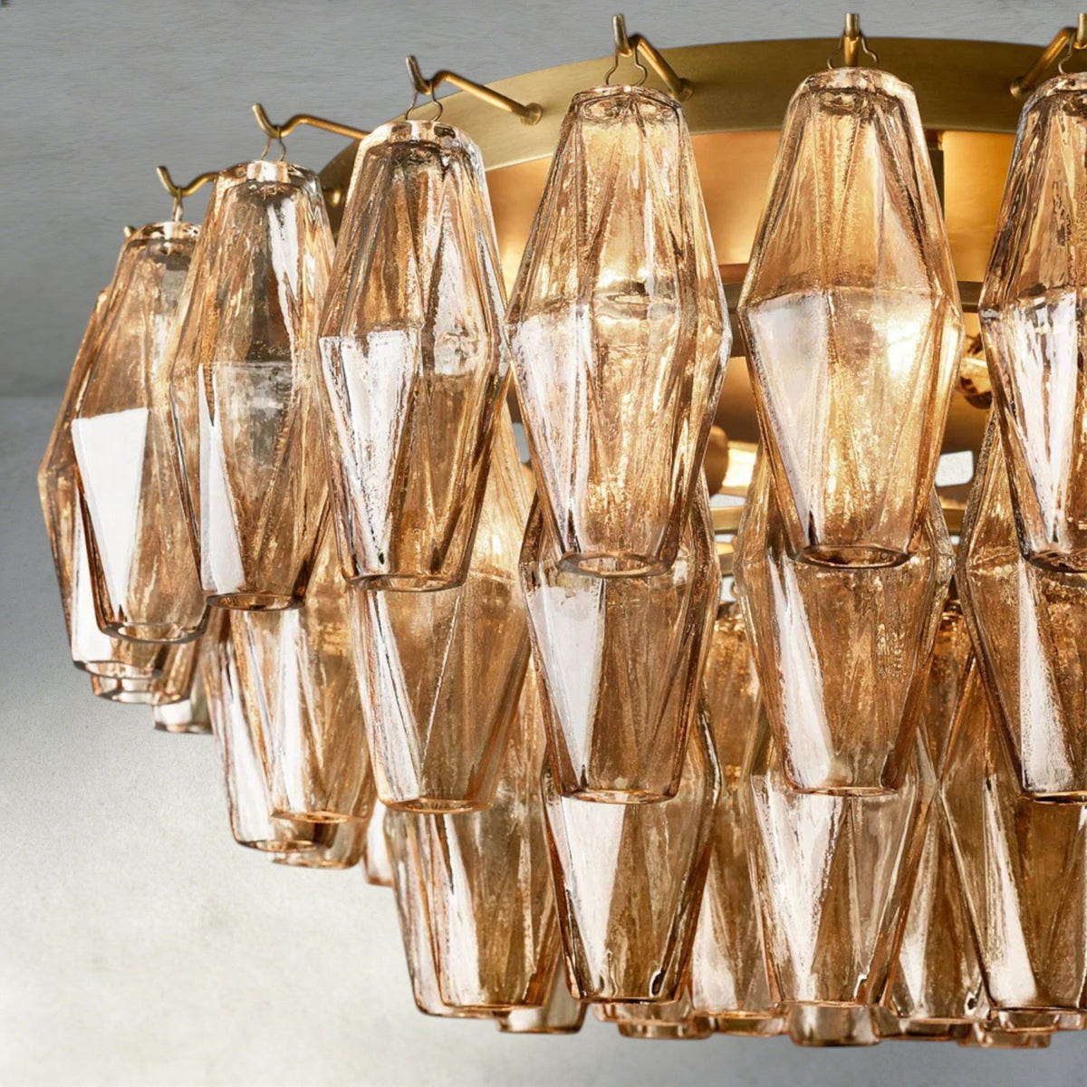 Chiaray Clear/ Smoke Glass Flushmount 17", 22" - Zelno Lighting