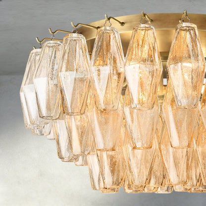 Chiaray Clear/ Smoke Glass Flushmount 17", 22" - Zelno Lighting