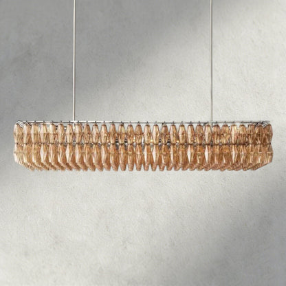 Chiaray Clear/ Smoke Glass Rectangular Chandelier 54", 74" - Zelno Lighting
