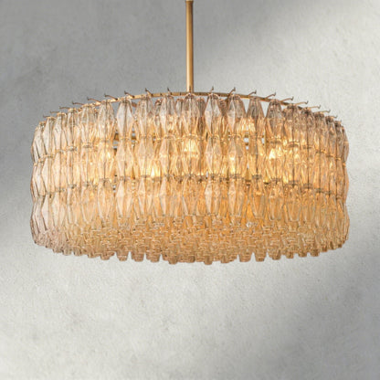 Chiaray Clear/ Smoke Glass Round Chandelier 37", 47", 62" - Zelno Lighting