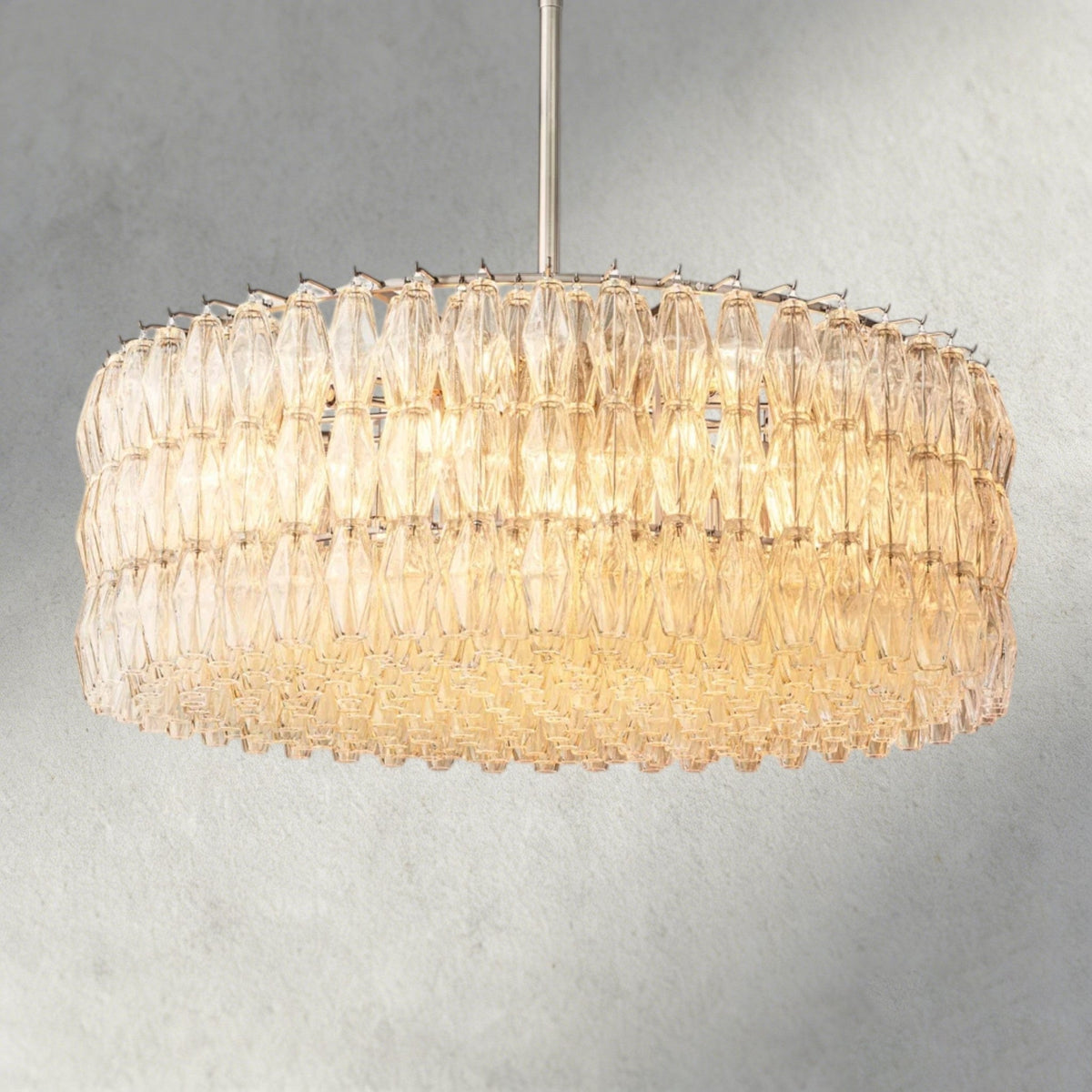Chiaray Clear/ Smoke Glass Round Chandelier 37", 47", 62" - Zelno Lighting