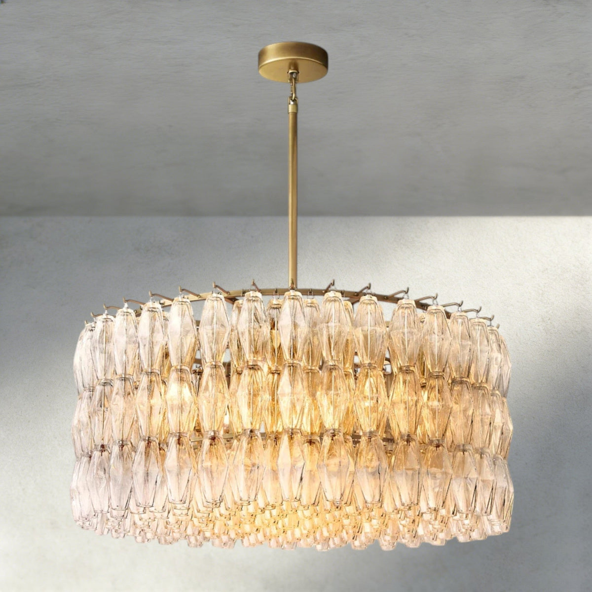 Chiaray Clear/ Smoke Glass Round Chandelier 37", 47", 62" - Zelno Lighting