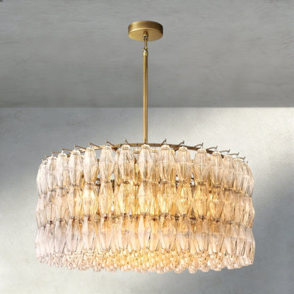 Chiaray Clear/ Smoke Glass Round Chandelier 37", 47", 62" - Zelno Lighting