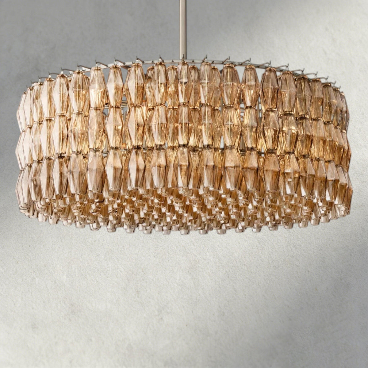 Chiaray Clear/ Smoke Glass Round Chandelier 37", 47", 62" - Zelno Lighting