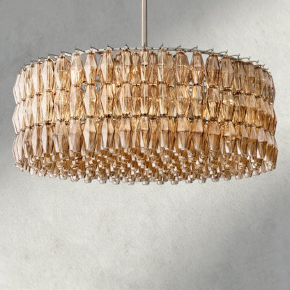 Chiaray Clear/ Smoke Glass Round Chandelier 37", 47", 62" - Zelno Lighting